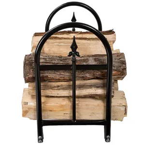 Set of Two <b>Metal</b> Fireplace <b>Log</b> Racks With Black Powder Coated Finished Perfect for Wooden <b>Log</b> Storage and Sunrise Fireplace Sets - Product Image 2