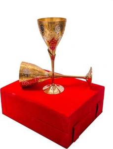 Handcrafted Brass <b>Wine</b> <b>Goblet</b> Engraved Chalice Vintage Metal Drinking Antique Finish Decorative Barware Wedding Table Decor Gift - Product Image 2