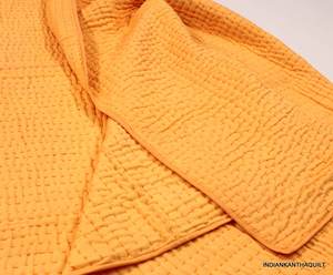 Wholesale Price Solid Printed Cotton Kantha <b>Quilt</b> Reversible <b>Blanket</b> Handmade <b>Quilts</b> - Product Image 4