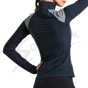 Veste de sport de yoga ultra-extensible de haute qualité pour femmes, veste matelassée à fermeture éclair complète, tissu respirant haute performance, Spandex, vente en gros - Product Image 3