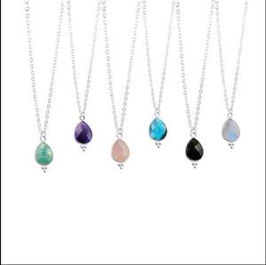 Pierre de lune arc-en-ciel avec diamant taille poire or vermeil collier pendentif lunette fantaisie pour filles femmes en argent sterling - Product Image 4