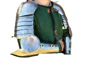 Par de Hombreras de Caballero Medieval con Brazaletes, Armadura Completa para Manos, Soldadura Plateada por Calvin Handicraft - Product Image 2