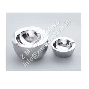 Cenicero de Metal de aluminio plateado, mesa decorativa de forma redonda, centro de mesa de nuevo estilo, cerámica irrompible para fumar - Product Image 1