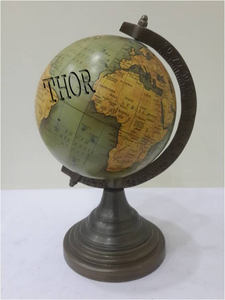 Globo terráqueo decorativo antiguo, globo de escritorio giratorio, globo geográfico de la Tierra, Base de Metal, globo de mesa auxiliar educativo - Product Image 3