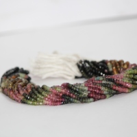 4mm 5mm Tourmaline de pastèque naturelle à facettes Rondelle perles de pierres précieuses brin en gros Semi précieux pour la fabrication de bijoux en ligne