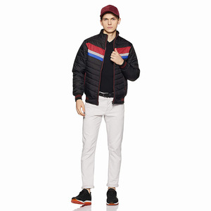 Chaqueta de invierno con cuello levantado para hombre hecha a medida, acolchada a la moda con revestimiento de cremallera, decoración de patrón de procesamiento para ropa de invierno - Product Image 6