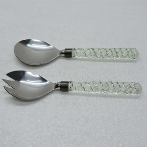 Poignée en résine de conception moderne et ensemble de serveurs à salade en acier inoxydable pour la vente en gros d'accessoires de cuisine en vrac nouvelles idées de produits 2024 - Product Image 6