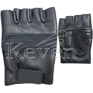 Gants de musculation pour la gym, demi-doigts, en cuir, antidérapants, avec sangle de poignet réglable, unisexe, USA - Product Image 2