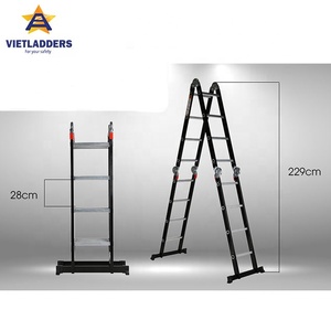 Échelle pliante en aluminium EN131 avec 4 marches, 4 segments et 6 articulations NVLG-44 - Product Image 6