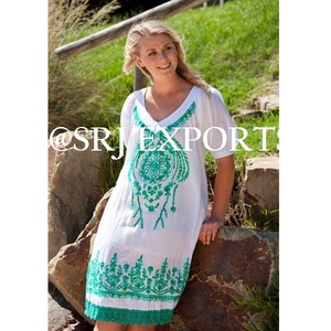 Voguish sélectionné robe courte la plus chaude de la saison pour les femmes mode haut de gamme dernière noël blanc plage Sexy couvrir tunique d'été - Product Image 2