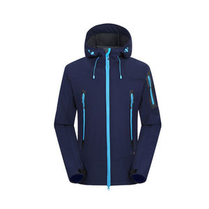Ropa de trabajo de invierno para hombre chaqueta Softshell diseño de logotipo personalizado a prueba de viento impermeable con capucha Zip-up Stand Collar bordado Decoración - Product Image 2