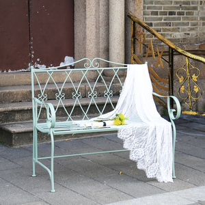 Honhill — banc de jardin pliable en fer forgé, accessoire d'extérieur pour Patio, Style français, nouveau Design, - Product Image 3