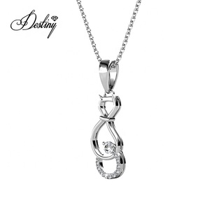 Pendentif Kitty Tail Daisini orné de cristaux <span class=keywords><strong>Swarovski</strong></span> plaqué <span class=keywords><strong>or</strong></span> 18 carats bijoux délicats pour cadeau ou fête - Product Image 5