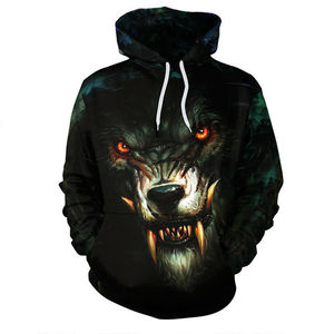 Wholesale Price Unisex Breathable Hoodie 3D Print Wolf Sweatshirt Casual Loose <b>Jumpers</b> <b>Pullover</b> Hoodie Made in Pakistan - Product Image 3