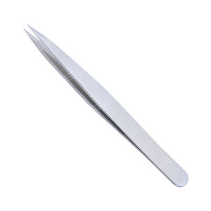 Ensemble de pinces à sourcils en acier inoxydable couleur argent, légères, avec logo personnalisé - Product Image 3