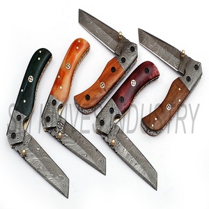 Custom Hand Made Damascus Folding /pocket <b>Knives</b> Lot of 5 pieces (smk1260) - Product Image 4