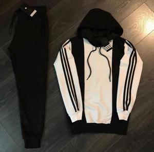 2024 NUEVO ESTILO diseño de rayas laterales precio al por mayor traje de jogging de algodón personalizado - Product Image 2