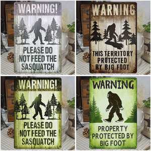 Goccia shopping BIGFOOT <span class=keywords><strong>Vintage</strong></span> segno di latta all'aperto soggiorno decorazione da parete in metallo segno retrò muro plauqe Yard piastra di avvertimento - Product Image 3