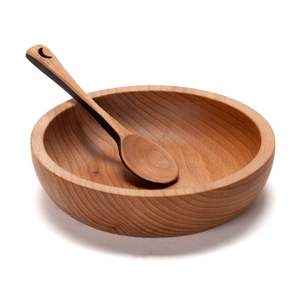 Venta al por mayor de utensilios de cocina, cuenco de madera, cuenco decorativo moderno hecho de cuenco de madera maciza con cuchara para la mejor venta al precio más barato - Product Image 1