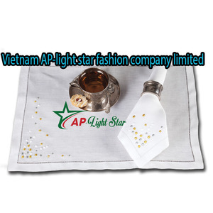 Vietnamien Non. 1 Serviette de table 100% lin doux brodé satiné Marque VNAP Taille personnalisable Utilisation à domicile, en avion, au restaurant - Product Image 2