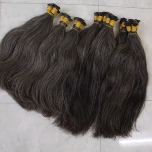 Tissage en lot de cheveux humains brésiliens, cheveux humains, vierges, bruts, à cuticules alignées, Double trame, gris - Product Image 2