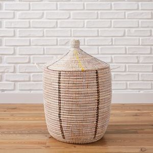 Handmade Coiled <b>Seagrass</b> Storage <b>Basket</b> Large Oval Pattern with Handles Laundry Kitchen Home Use Woven Features Direct Vietnam - Product Image 5