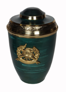 SOLID BRASS EUROPEAN STYLE HANDMADE CARVING DURABLE ISO CERTIFIED ADULT <b>MEMORIAL</b> URN - Product Image 2