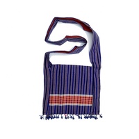 Sac à bandoulière fourre-tout en coton biologique décontracté avec motif géométrique et fermeture ouverte pour une utilisation unisexe au collège et au bureau