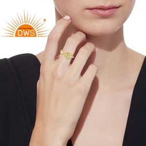 925 Sterling Silver Natural Peridot Gemstone <b>Adjustable</b> <b>Ring</b> For Women Jewelry For Women Gift For Her - Product Image 2