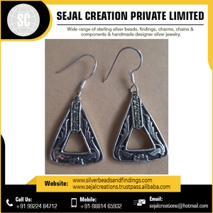 Pendientes de plata de ley 925 con piedras preciosas, Bisutería - Product Image 2