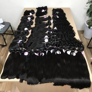 Trama de cabello humano virgen europeo de alta calidad, extensión de cabello Remy ruso de doble estiramiento, Cabello 100% Virgen sin procesar de un solo proveedor - Product Image 1