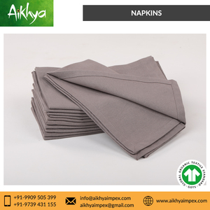 Naturel Organique 100% Pur Coton Lavable Chaud Gris Couleur Serviettes de Table pour la Cuisine - Product Image 3