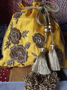 Fil à broder de luxe miroir travail Potli sacs soirée pochette fantaisie sacs-cadeaux sacs à main faits à la main en gros idéal pour la fête - Product Image 2