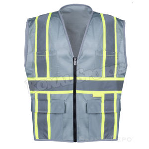 Gilet de sécurité réfléchissant haute visibilité fourni en usine pas cher en gros Logo personnalisable Polyester matériel étanche caractéristique - Product Image 6