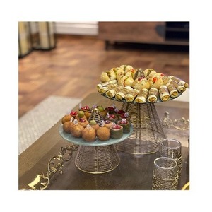 Juego de 2 soportes para dulces de acero inoxidable con la mejor calidad Color dorado Soporte de frutas de tamaño personalizado a bajo precio - Product Image 4