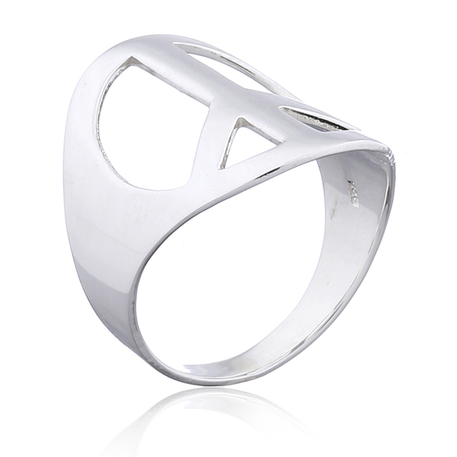 Women's Bohemian 925 Sterling Silver Peace Sign Ring for Party & Gift