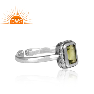 Oxidized Solid Sterling 925 Silver Ring For All Sizes Wholesale Natural Peridot Gemstone Ring Jewelry Classic Collection - Product Image 3