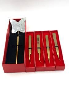 ที่หนีบขนตาปลอมพลาสม่าสีทองอุปกรณ์เสริมความงามออกแบบเป็นรูปผีเสื้อทำจากสเตนเลสสตีลสไตล์ญี่ปุ่นออกแบบโลโก้ได้ตามต้องการ - Product Image 4