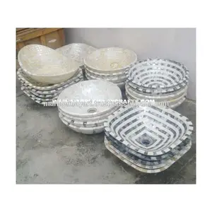 Unique Sea Shell Mother of Pearl Glossy Wash Basin with Single Hole Faucet Mount - Product Image 1