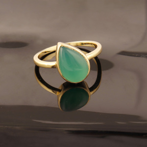 Anillo de ónix verde con forma de pera, 7x11mm, hecho a mano - Product Image 5