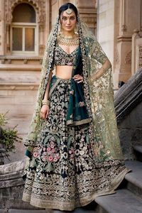 2021 Trendy Indian/Pakistani Design Heavy Embroidery Silk Bridal Lehenga Choli <b>Blouse</b> Dress Zari Work Newly Trending Wedding - Product Image 2