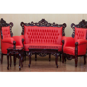 Juego de Sofás de Cuero Moderno, Muebles para el Hogar, Elegante Juego de Muebles de Madera para Sala de Estar, Nueva Llegada, Muebles para Sala de Estar Newyork - Product Image 1