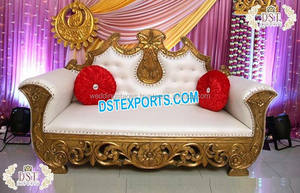 Boda escenario Maharaja sofá Londres nuevo diseñador de oro blanco sofá USA exclusivo boda de madera tallada de sofá - Product Image 4