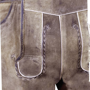 Best Selling Bavarian <b>Shorts</b> Customized Deer Leather Made <b>Slim</b> <b>Fit</b> Leather <b>Shorts</b> for Youth Made in Pakistan - Product Image 6