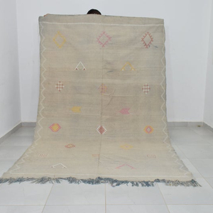 large rugs Rug Sabra grey Rug Moroccan Cactus Rug Handmade Happiness - Product Image 1