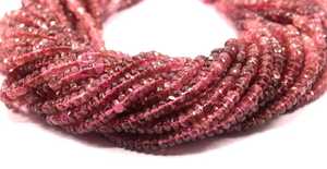 14 "ยาว1สาระธรรมชาติสีชมพูทัวร์มาลีนเพชรพลอยเหลี่ยมทำ Rondelle ลูกปัดทำเครื่องประดับสร้อยคอทำด้วยมือ - Product Image 4