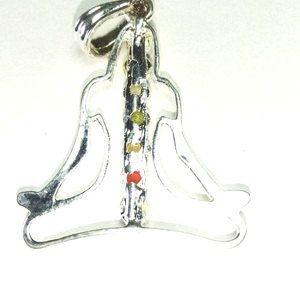 7 Chakra Forme Méditant Bouddha De Vie Pendentifs En Métal Argent pierre naturelle reiki guérison pendentif chakra pierre précieuse - Product Image 2