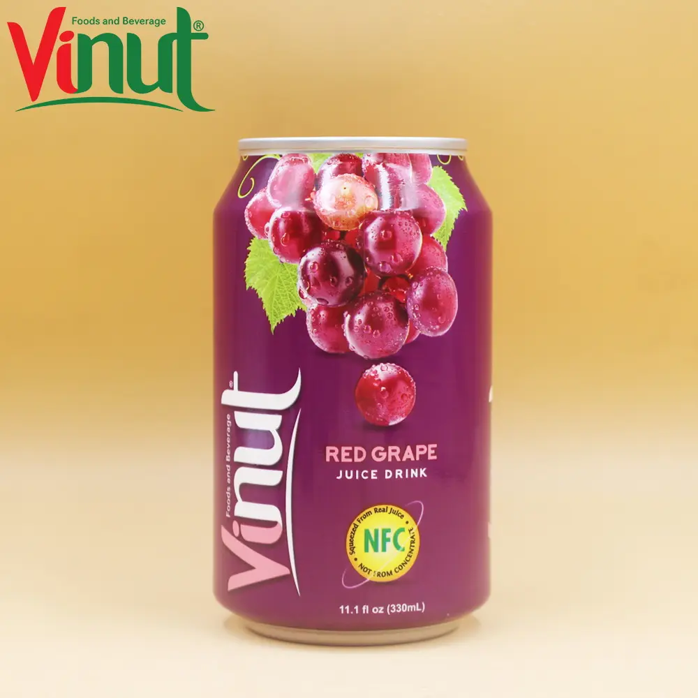 330ml vinut can (estanhado) sabor original, gráfico vermelho, distribuidores de suco, venda fresco, etiqueta personalizada, mais preferida gmp certificada