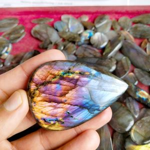 Cabochons de pierres précieuses naturelles en labradorite brute, pierres brutes pour la fabrication de bijoux, 20-40mm, 6-10g - Product Image 1