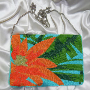 กระเป๋าทรงซองจดหมายปักลายสไตล์โบฮีเมียนเขตร้อนจาก Craftstages International ผลิตจากเดลี - Product Image 2